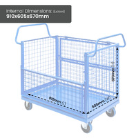 Mesh Cage Trolley with Drop Down Gate & Lockable Lid