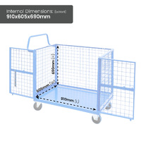 Mesh Cage Trolley with Lockable Double Swing Mesh Door