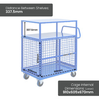 Mesh Cage Trolley with 2 Tiers