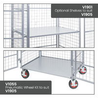 Heavy Duty Mesh Cage Trolley (with Doors & Roof)