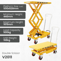 Scissor Lift Trolley 520x1010mm (500kg capacity) - Double Scissor