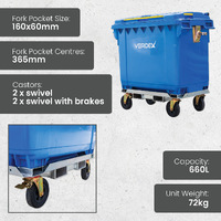 660L Wheelie Bin with Rotator Base