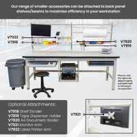 Ergonomic Industrial Packing Workbench (with back panel starter kit)