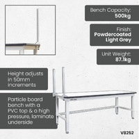 Ergonomic Industrial Packing Workbench (with back panel starter kit)