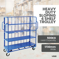 Heavy Duty Sloping 4 Shelf Trolleys