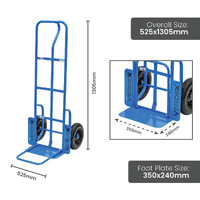 ‘P’ Handle Trolley with extended Foot (Flat free wheels)