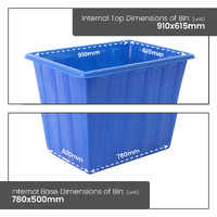 280L Plastic Bin Trolley - Blue 