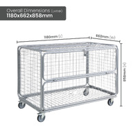 Mesh Trolley with Folding Lid & side