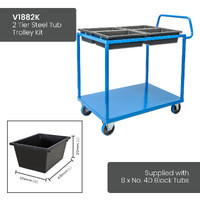 2 Tier Steel Tub Trolley