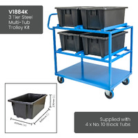 3 Tier Steel Multi-Tub Trolley