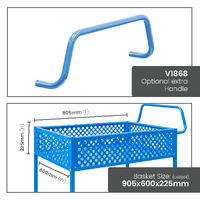 2 Tier Steel Double Basket Trolley