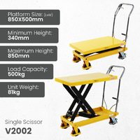 Scissor Lift Trolley 500x850mm (500kg capacity) - Single Scissor