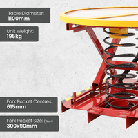 Powder Coated Spring Pallet Elevator with Pallet Truck Base