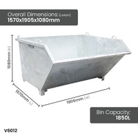 Self Dumping 1500kg Capacity Tipping Bins