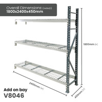 Heavy Duty Longspan Shelving - Mesh 2400mm wide