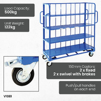 Heavy Duty Sloping 4 Shelf Trolleys