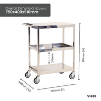 Stainless Steel 2 & 3 Tier Trolleys