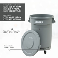 Round Plastic Waste Bin & Dollies