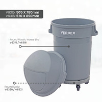 Round Plastic Waste Bins (swinging Lid)