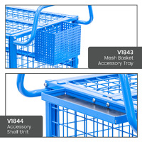 Mesh Cage Trolley with Lockable Double Swing Mesh Doors & Lockable Lid