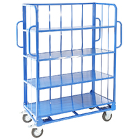 Heavy Duty Sloping 4 Shelf Trolley 1410x620x1770mm (LxWxH)