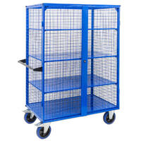 Light Duty Mesh Cage Trolley (With Steel Shelves)