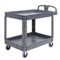 2 Tier Plastic Utility Cart (with Ergonomic Handle)