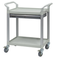 2 Tier Utility Service Cart Bundle (Includes bonus lockable drawer unit)