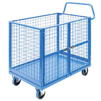 Mesh Cage Trolley with Lockable Double Swing Mesh Door