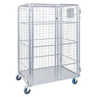 Heavy Duty Mesh Cage Trolley (with Doors & Roof)