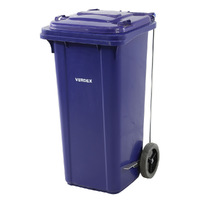 Wheelie Bin With Foot Pedal - Blue 120L