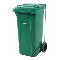 Wheelie Bin With Foot Pedal - Green 120L