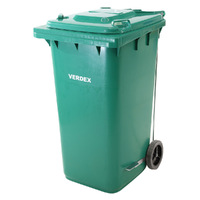 Wheelie Bin With Foot Pedal - Green 240L