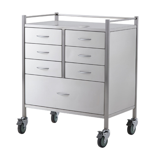 Stainless Steel Instrument Trolley (with 6 Half Drawers & 1 Full Drawer)