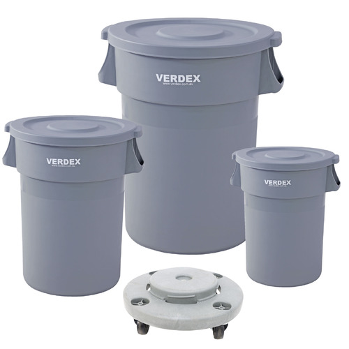 Round Plastic Waste Bin & Dollies